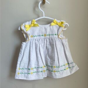 White Baby Dress with Yellow Accents